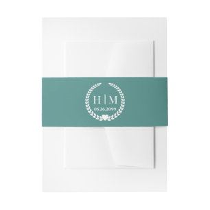 Simple Elegant Bride and Groom Initials Monogram Invitation Belly Band