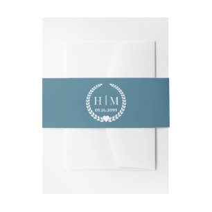 Simple Elegant Bride and Groom Initials Monogram Invitation Belly Band