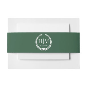 Simple Elegant Bride and Groom Monogram Invitation Belly Band
