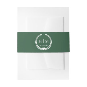 Simple Elegant Bride and Groom Monogram  Invitation Belly Band