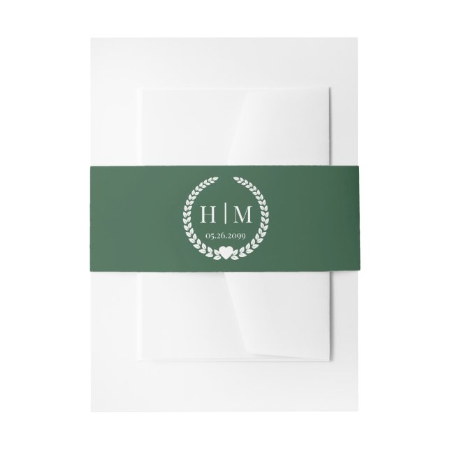 Simple Elegant Bride and Groom Monogram  Invitation Belly Band (Front Example)