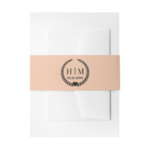 Simple Elegant Bride and Groom Monogram  Invitation Belly Band
