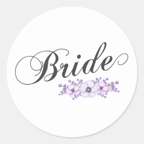 Simple  Elegant Bride Floral  Sticker Seal