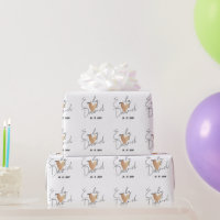 Simple Elegant Bride & Groom Names Wedding Wrapping Paper, Zazzle