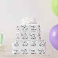 Simple Elegant Bride & Groom Names Wedding Wrapping Paper, Zazzle