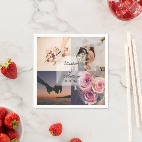 Simple Elegant Bride & Groom Photo Collage Wedding