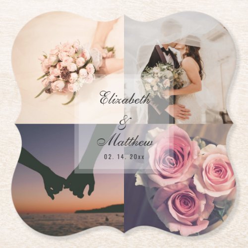Simple Elegant Bride & Groom Photo Collage Wedding