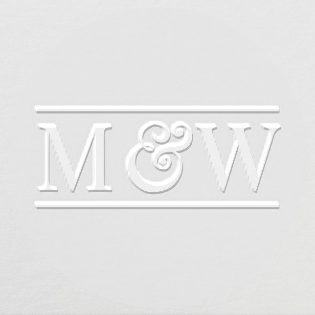 Simple Elegant Bride Groom Wedding 2 Init Monogram Embosser (Design)