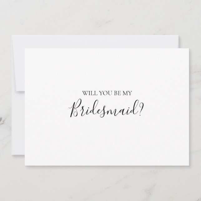 Simple Elegant Bridesmaid Proposal Card (Front)