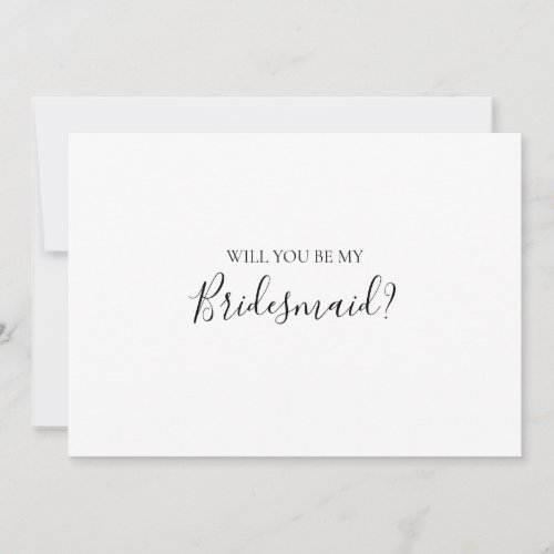 Simple Elegant Bridesmaid Proposal Card