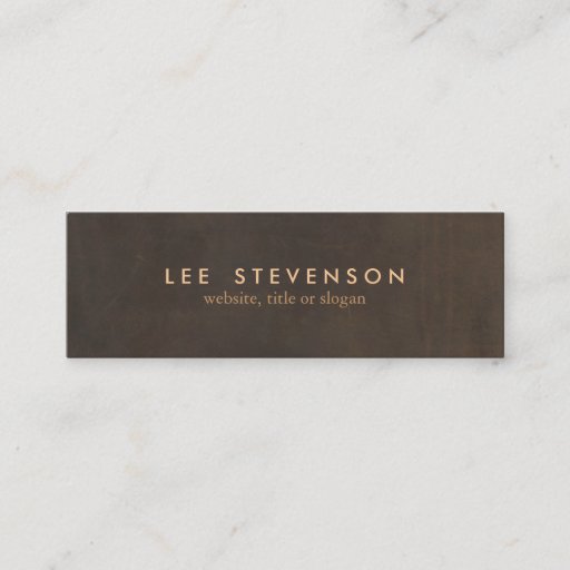 Customizable Simple Elegant Brown Leather Look Professional Business Card Templates
