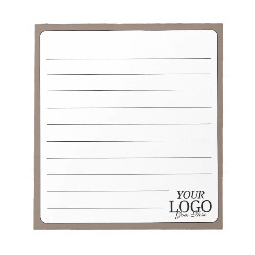 Simple Elegant Brown Logo Lined Business  Notepad