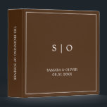 Simple Elegant Brown Monogram | Wedding Album 3 Ri 3 Ring Binder<br><div class="desc">Our modern simple monogrammed wedding album features a contemporary minimalist design, showcasing the newlyweds initials, wedding date and a message on the spine saying "The beginning of forever". Use this album to highlight your dating, engagement and wedding memories, or, feature snapshots from your wedding photo booth, your honeymoon, and more!...</div>
