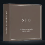 Simple Elegant Brown Monogram | Wedding Album 3 Ring Binder<br><div class="desc">Our modern simple monogrammed wedding album features a contemporary minimalist design, showcasing the newlyweds initials, wedding date and a message on the spine saying "The beginning of forever". Use this album to highlight your dating, engagement and wedding memories, or, feature snapshots from your wedding photo booth, your honeymoon, and more!...</div>