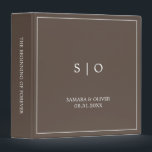 Simple Elegant Brown Monogram | Wedding Album 3 Ring Binder<br><div class="desc">Our modern simple monogrammed wedding album features a contemporary minimalist design, showcasing the newlyweds initials, wedding date and a message on the spine saying "The beginning of forever". Use this album to highlight your dating, engagement and wedding memories, or, feature snapshots from your wedding photo booth, your honeymoon, and more!...</div>