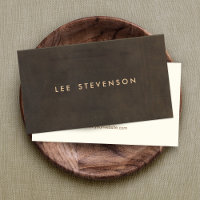 Simple Elegant Brown Suede Look Gentleman's Business Card