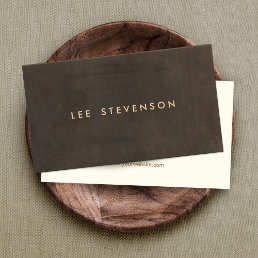 Simple Elegant Brown Suede Look Gentleman&#39;s Business Card