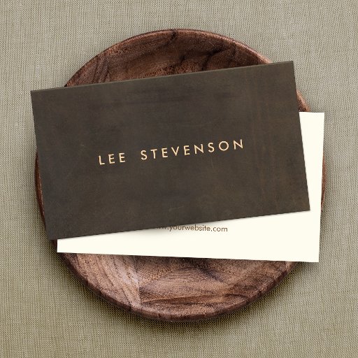 Customizable Simple Elegant Brown Leather Look Business Card