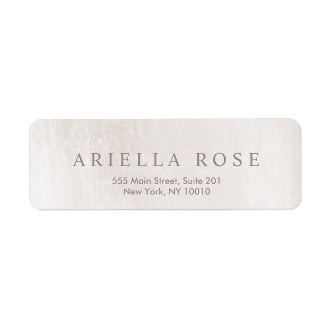 Simple Elegant Brushed White Marble Professional Label (Front)