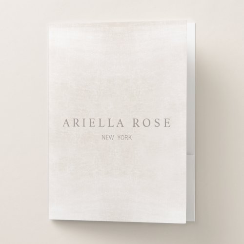 Simple Elegant Brushed White Marble Professional Pocket Folder