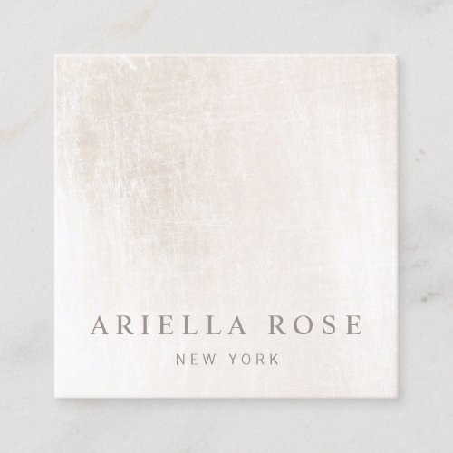 Simple Elegant Brushed White Marble Professional S Square Business Card