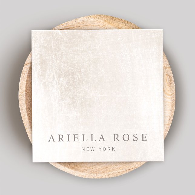 Simple Elegant Brushed White Marble Professional Square Business Card (Creator Uploaded)
