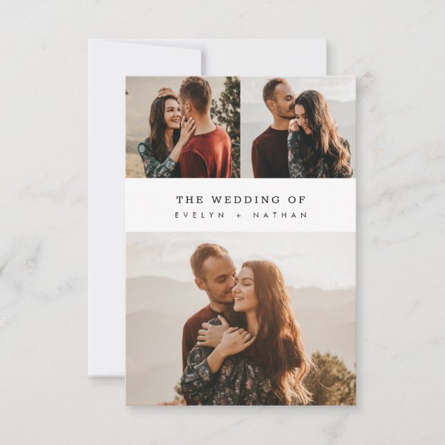 Simple Elegant Budget Photo Collage Wedding Invitation (Front)