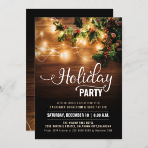 Simple Elegant Business Christmas Holiday Party Invitation