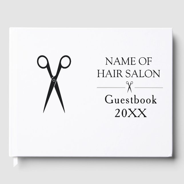 Simple elegant business light beauty salon guest book (Front)