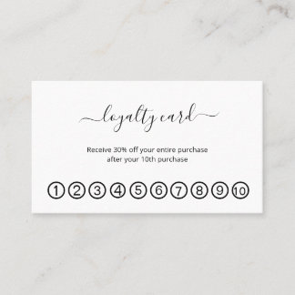 Simple elegant business light beauty salon loyalty card