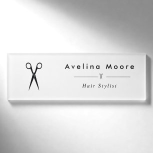 Simple elegant business light beauty salon name tag