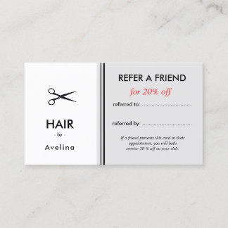 Simple elegant business light beauty salon referral card