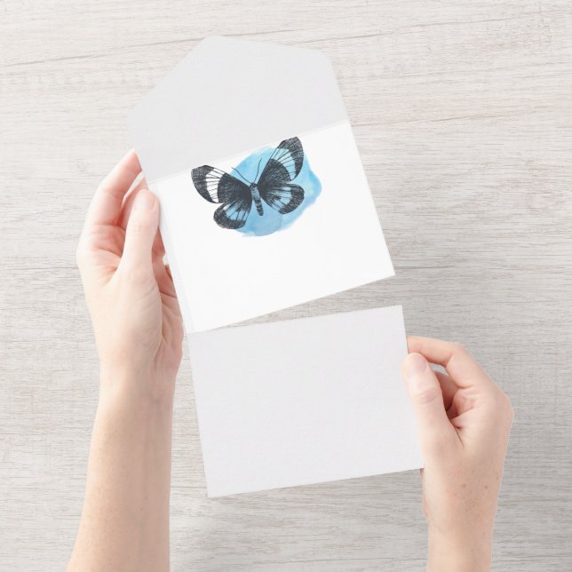 simple elegant butterfly invitation and stationary (Tearaway)