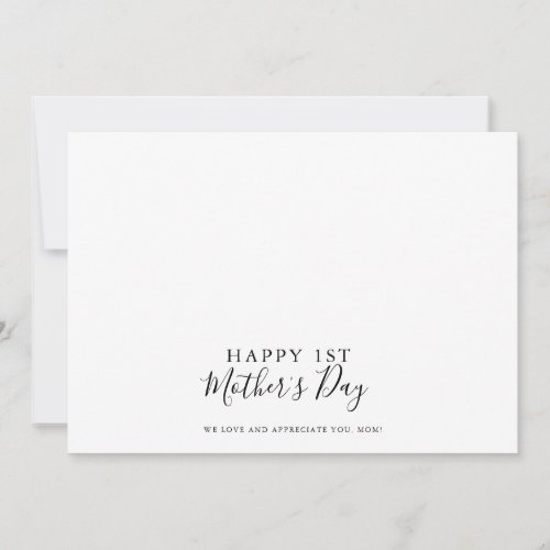 Simple Elegant Calligraphy 1st Mothers Day Card