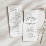 Simple Elegant Calligraphy 4x9 Wedding Program<br><div class="desc">Complete your 'day of' wedding stationery with a beautiful ceremony program,  featuring an elegant black typography and a minimal design.</div>