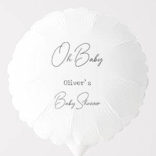 Simple Elegant Calligraphy Baby Shower Balloon