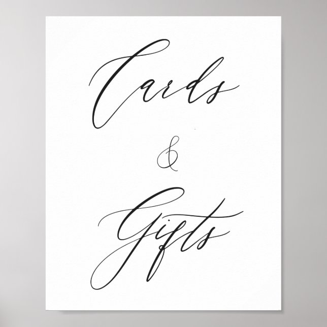 Simple Elegant Calligraphy Cards & Gifts Poster (Front)