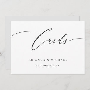 Simple Elegant Calligraphy Cards Sign