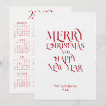 Simple Elegant Calligraphy Christmas 2027 Calendar