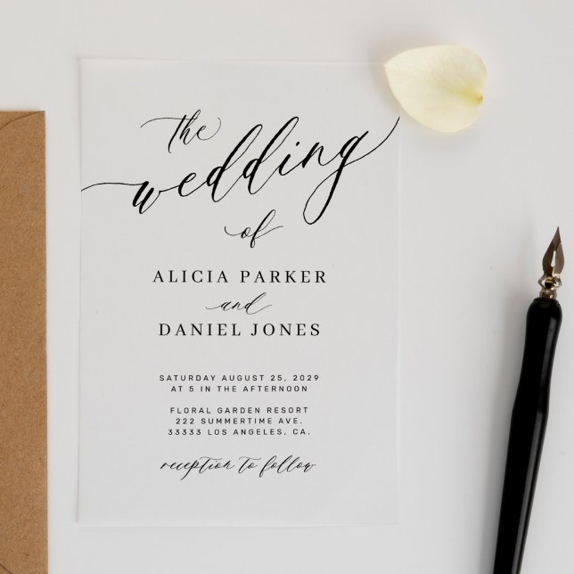 Simple elegant calligraphy clear wedding  acrylic invitations (Creator Uploaded)