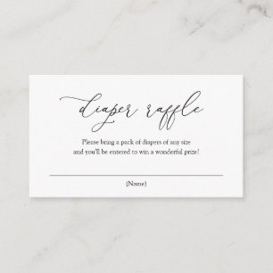 Simple Elegant Calligraphy Diaper Raffle Enclosure Card