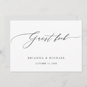 Simple Elegant Calligraphy Guest Book Announcement
