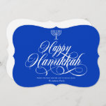Simple elegant calligraphy happy hanukkah holiday<br><div class="desc">Simple elegant calligraphy happy hanukkah Holiday Card</div>