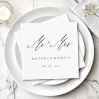Simple Elegant Calligraphy Mr and Mrs Wedding