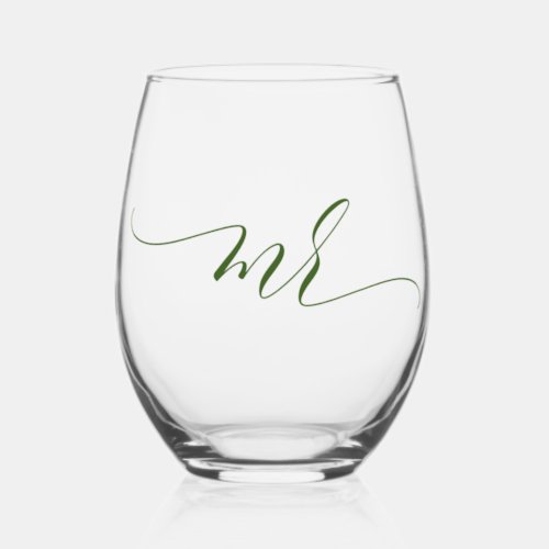 Simple Elegant Calligraphy Mr Stemless Wine Glass