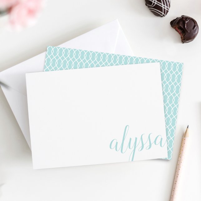 Simple Elegant Calligraphy Personalized Flat Note Card (Creator Uploaded)
