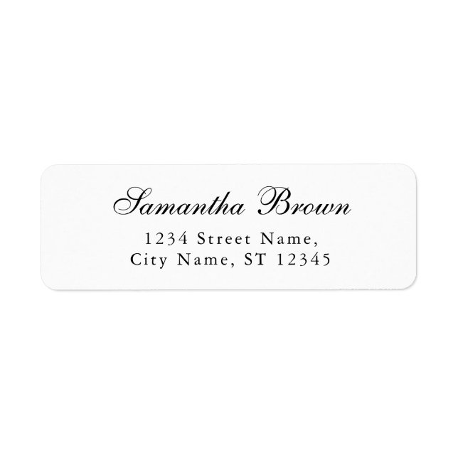 Simple Elegant Calligraphy Return Address Label (Front)