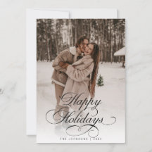 Simple Elegant Calligraphy Script Christmas Photo