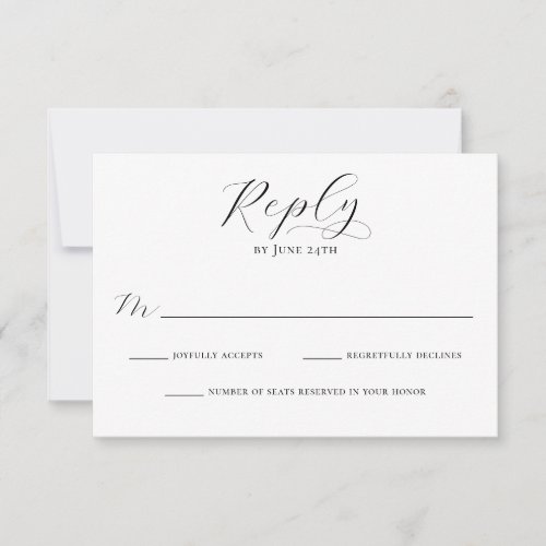 Simple Elegant Calligraphy Script Modern Wedding RSVP Card