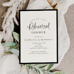 Simple Elegant Calligraphy Script Rehearsal Dinner Invitation